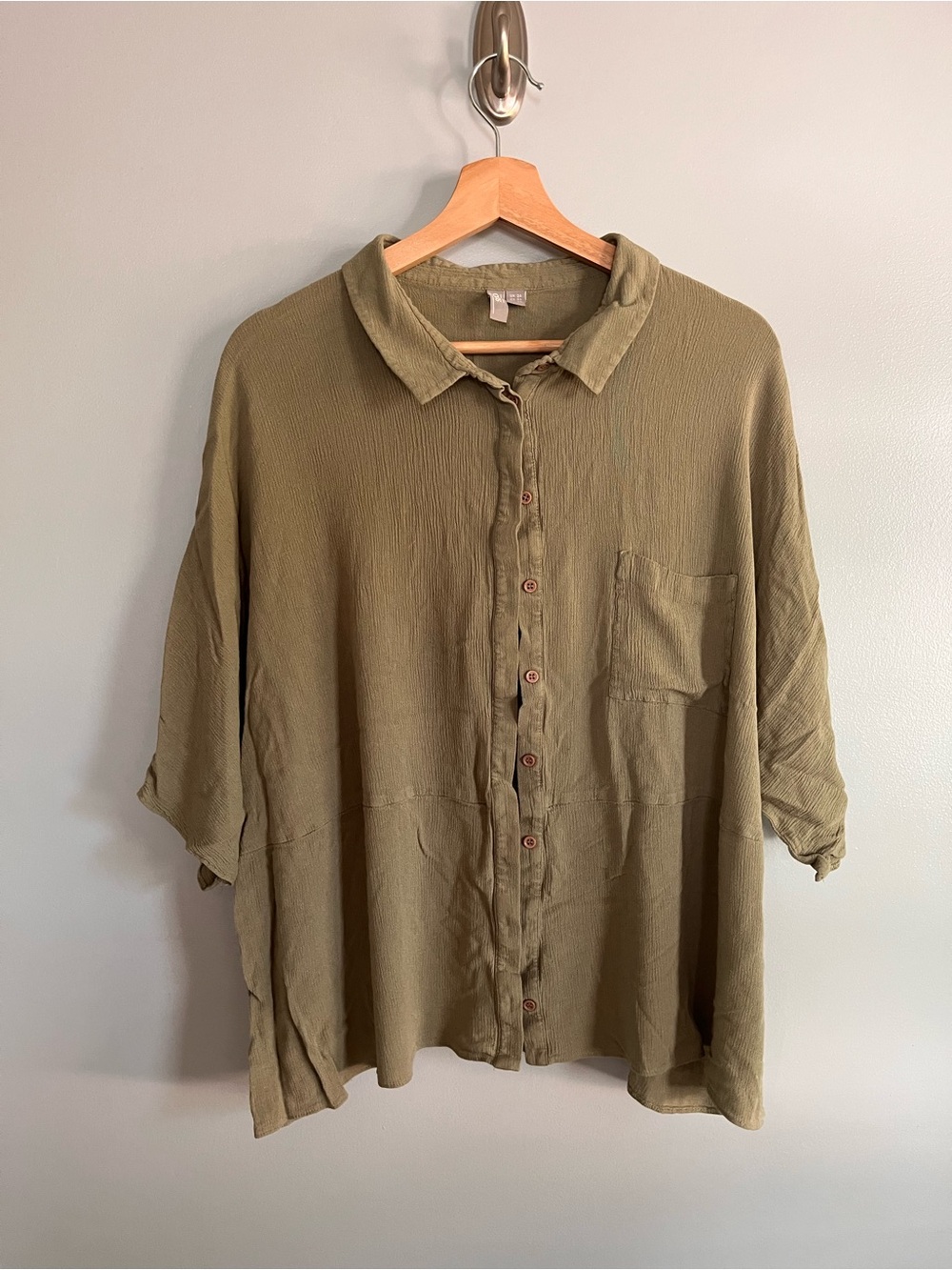 ASOS Olive Green Casual Button-Down Shirt